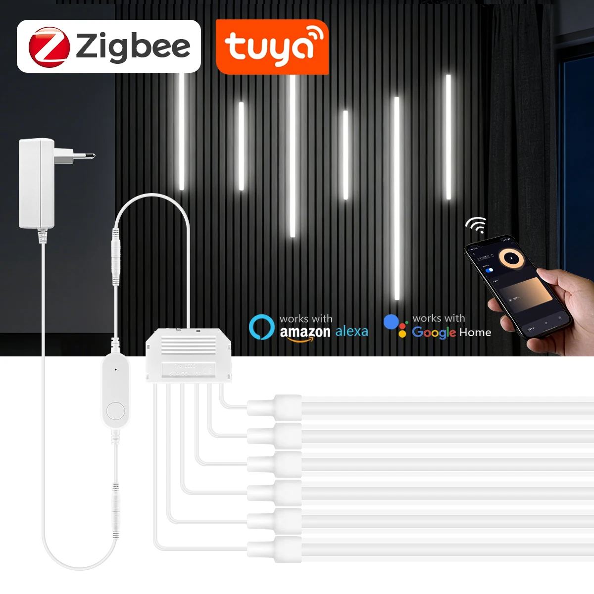 Smart Home Youtube - شريط إضاءة LED ذكي بتقنية Zigbee،