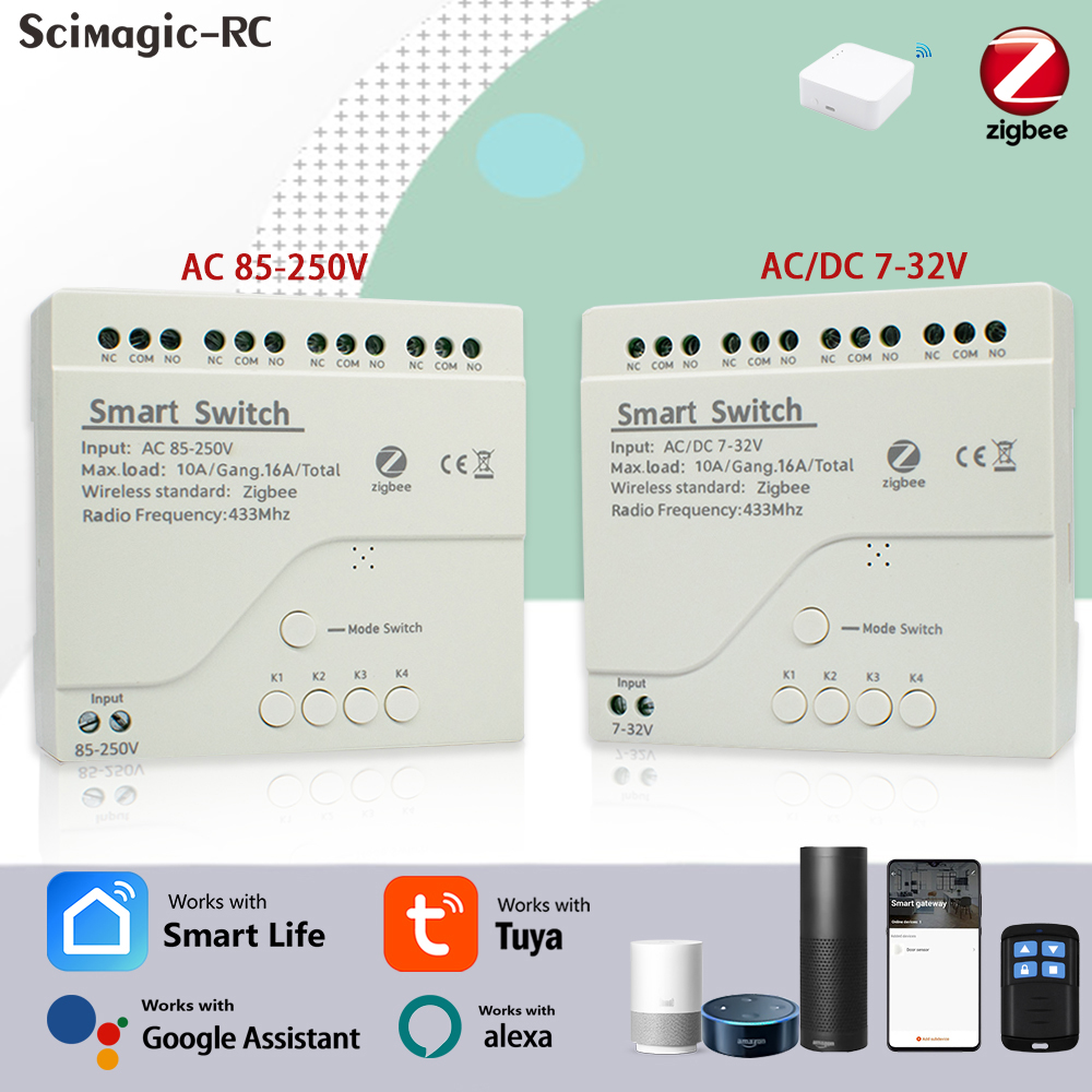 Smart Home Google - 4CH زيجبي تويا المنزل الذكي وحدة