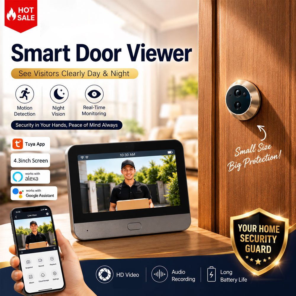 Smart Home Video Doorbell Enhanced Security With Smart Doorbell - كاميرا باب ذكية من تويا بدقة