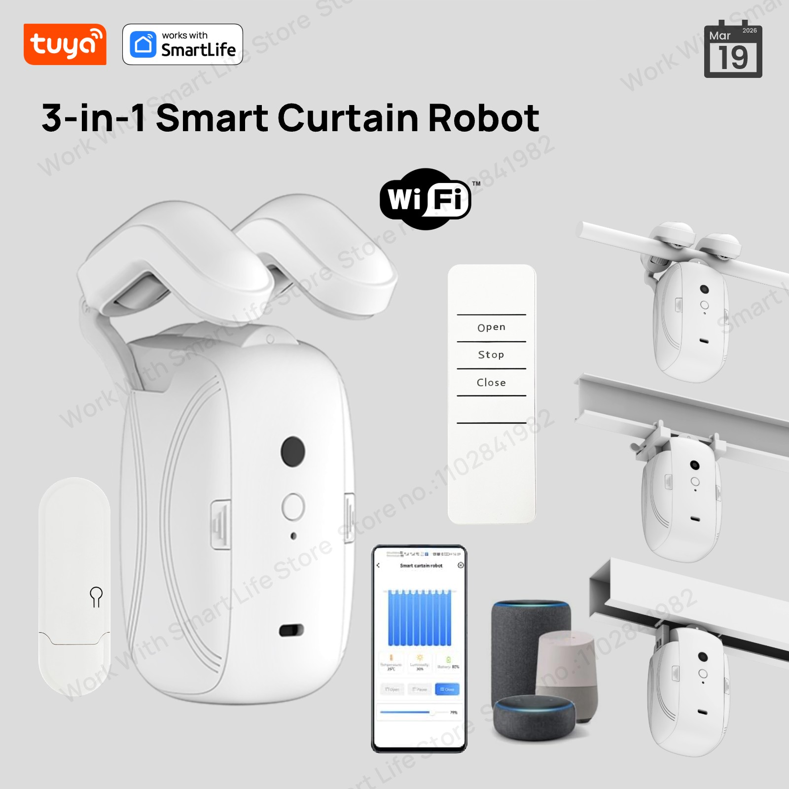 Smart Home Hub Matter - روبوت ستائر ذكي من تويا يعمل