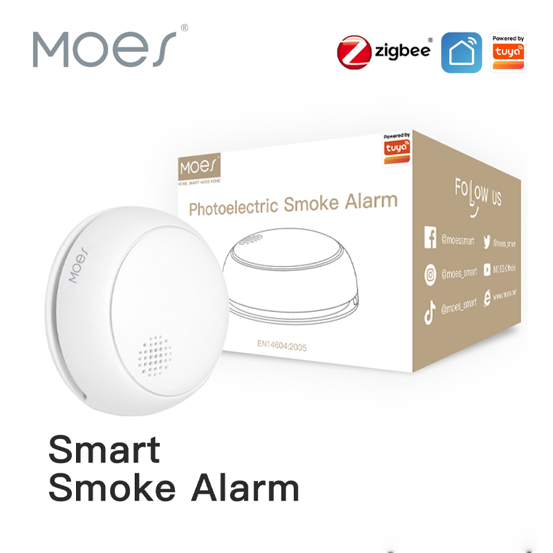 Smart Home Moes - MOES ZigBee الذكية اللاسلكية كاشف الدخان