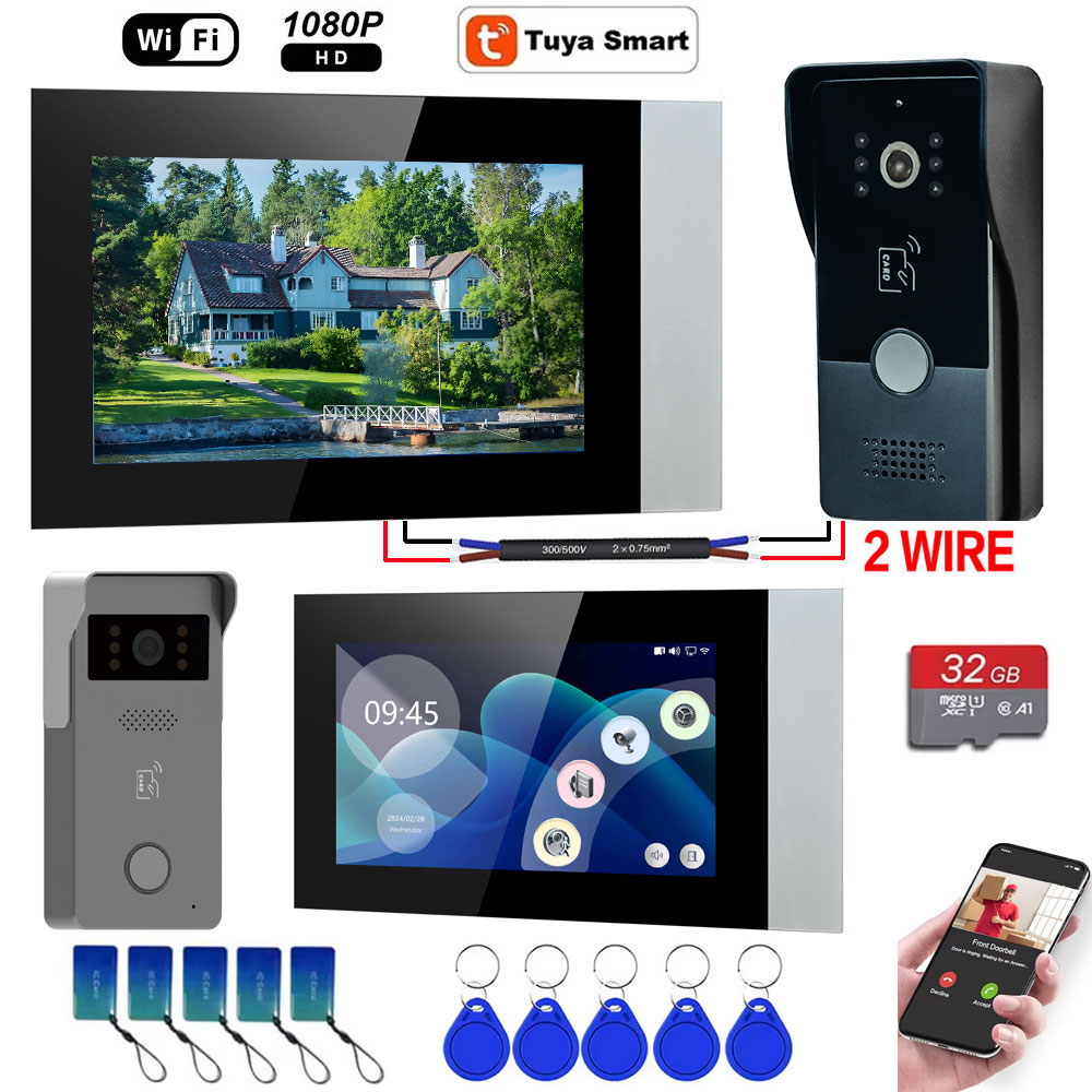 Smart Home Video Doorbell Enhanced Security With Smart Doorbell - نظام اتصال داخلي مرئي بسلكين، هاتف