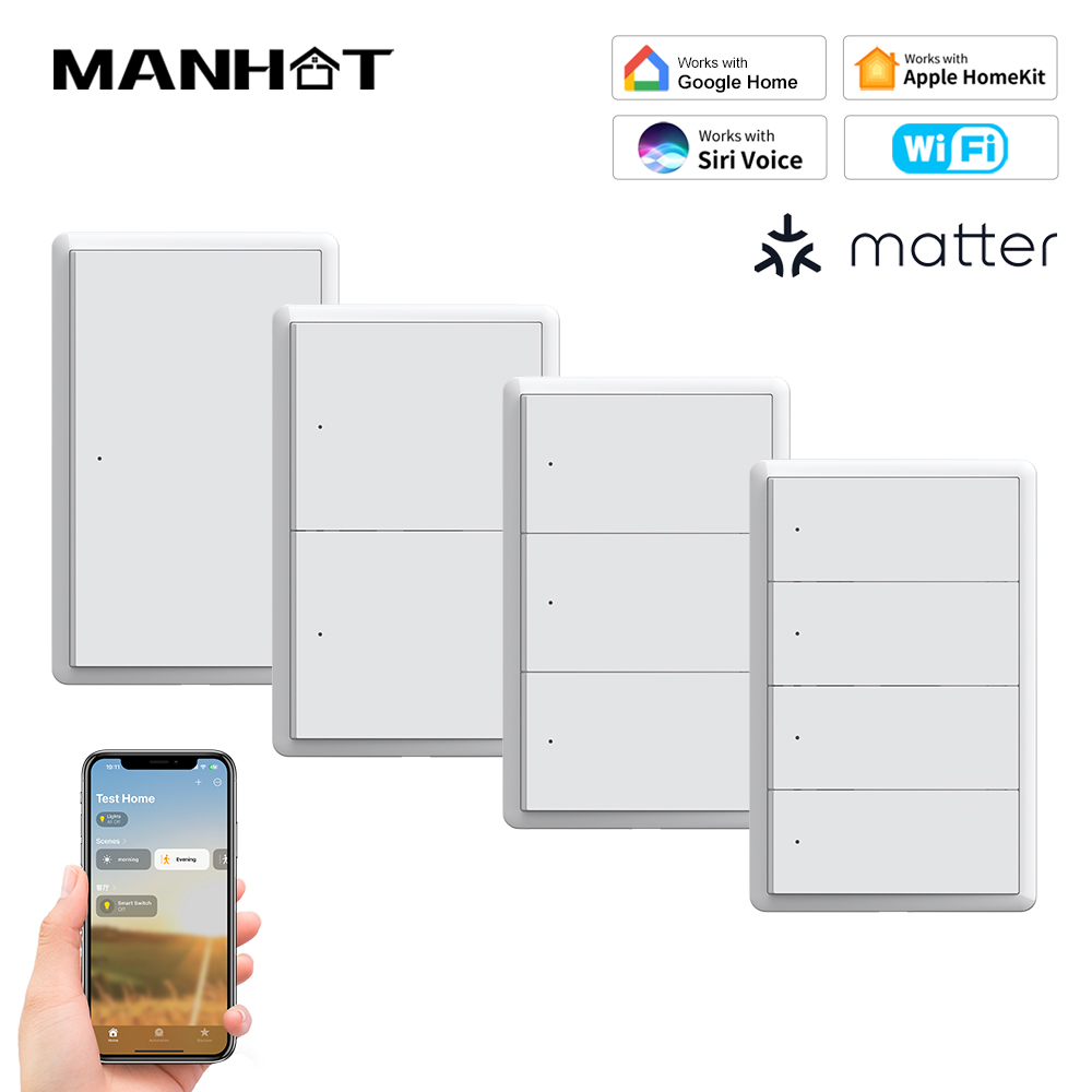 Smart Home Assistant - مفتاح إضاءة ذكي من MANHOT يعمل