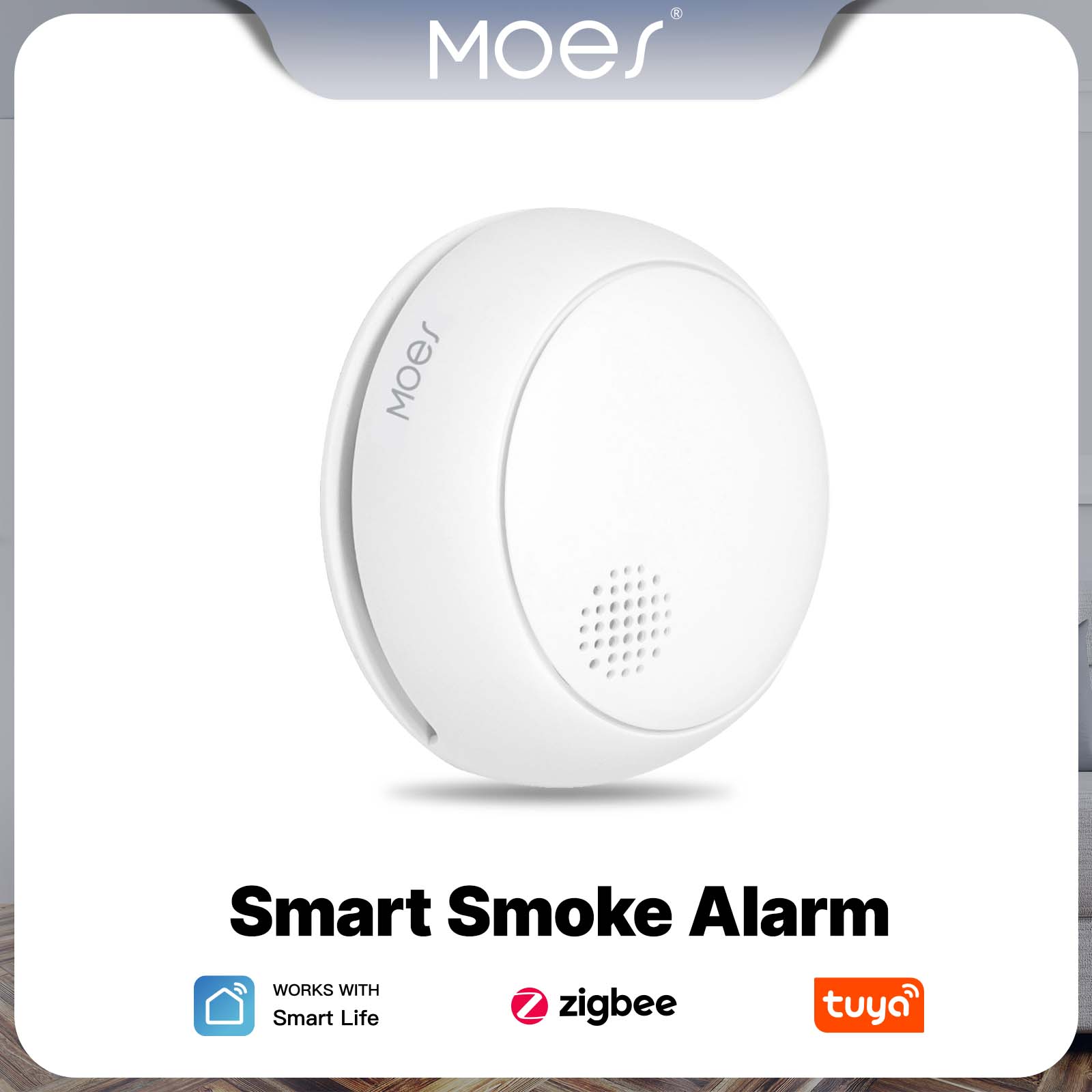 Smart Home Moes - MOES زيجبي الذكية كاشف إنذار الدخان