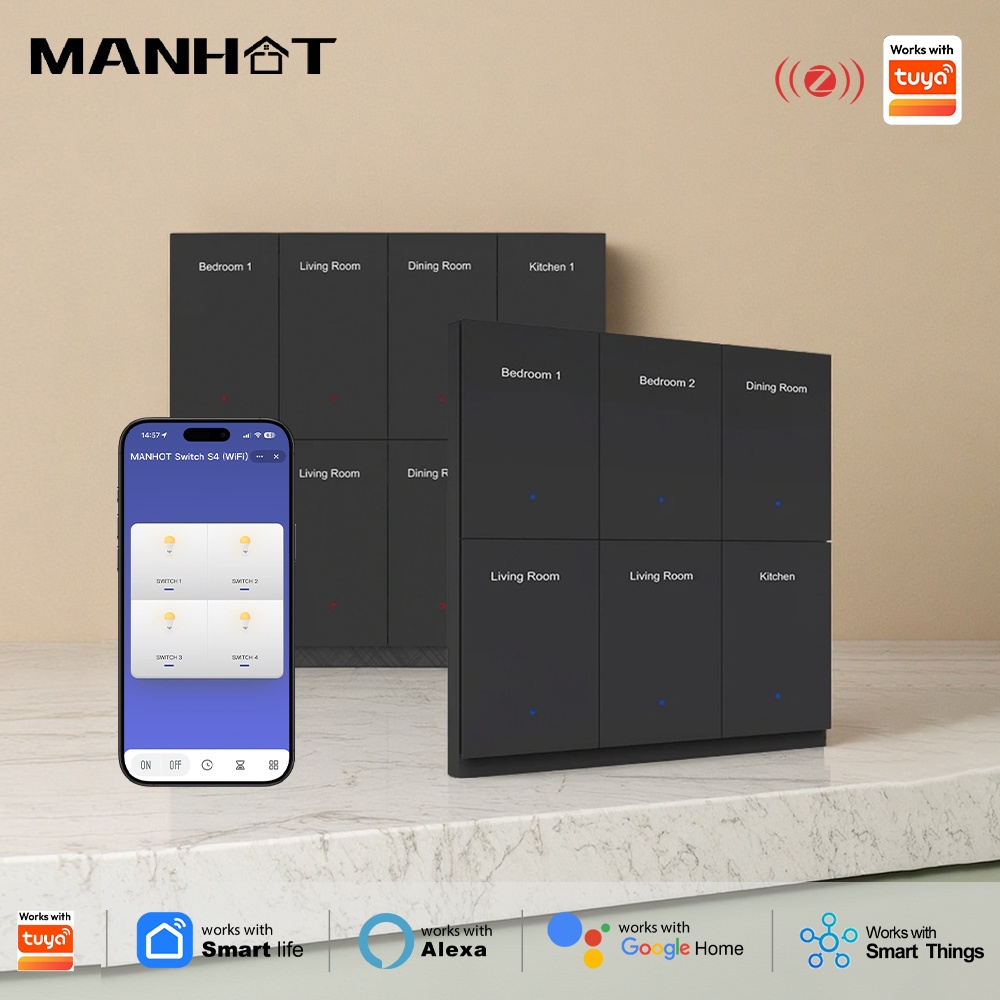 مفتاح إضاءة ذكي من مانهوت بشاش - مراجعة Smart Home Google وسعره