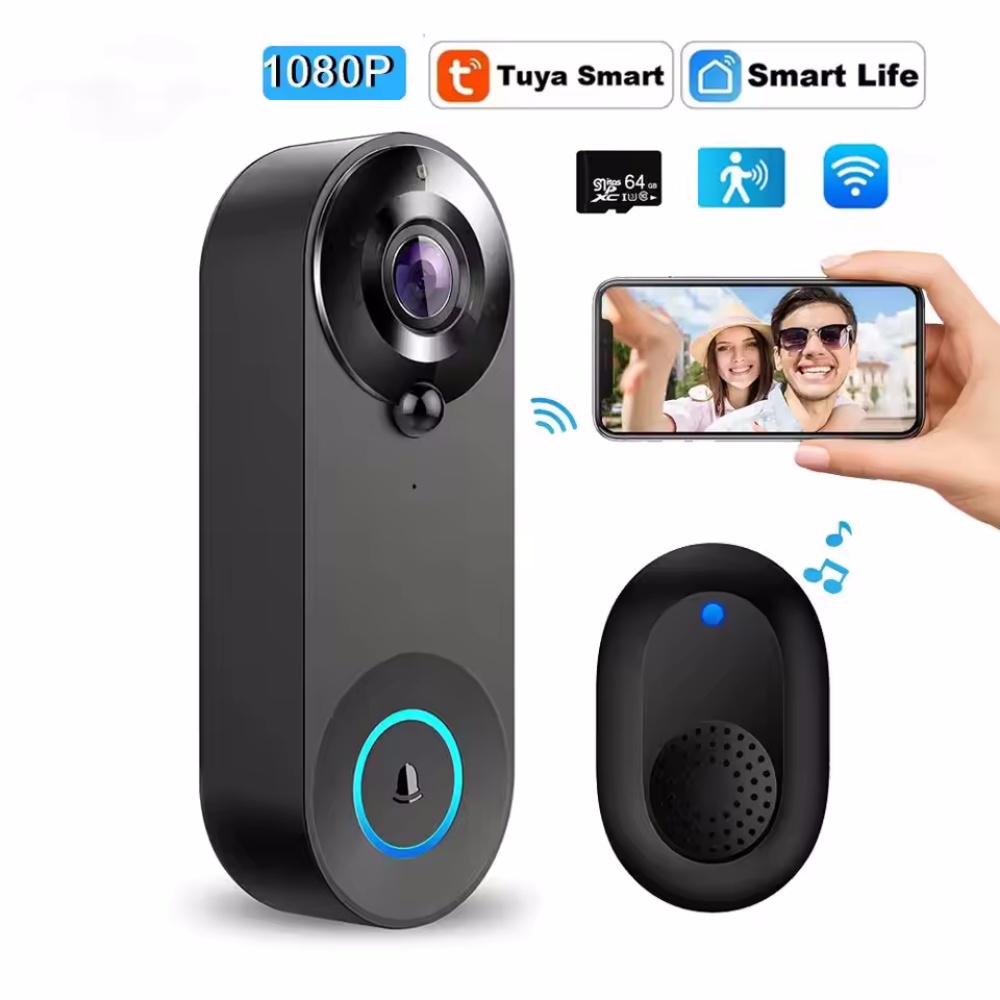 Tuya 1080P اللاسلكية جرس باب و - مراجعة Smart Home Video Doorbell Enhanced Security With Smart Doorbell وسعره