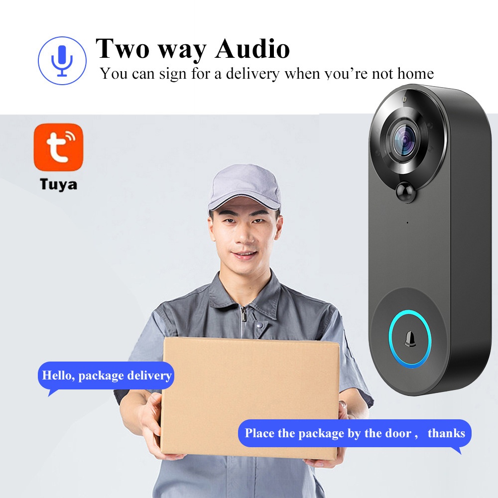 Tuya 1080P اللاسلكية جرس باب و - مراجعة Smart Home Video Doorbell Enhanced Security With Smart Doorbell وسعره