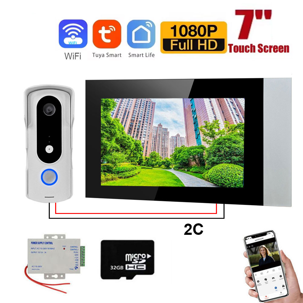 2 سلك المنزل الذكي تويا واي فا - مراجعة Smart Home Video Doorbell Enhanced Security With Smart Doorbell وسعره
