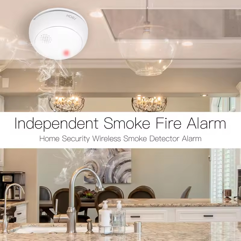 كاشف دخان ذكي لاسلكي من MOES ي - مراجعة Smart Home Moes وسعره
