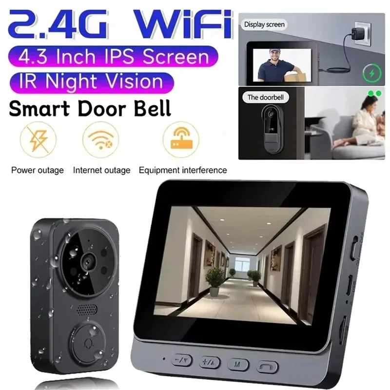جرس باب ذكي لاسلكي بتقنية واي  - مراجعة Smart Home Video Doorbell Enhanced Security With Smart Doorbell وسعره