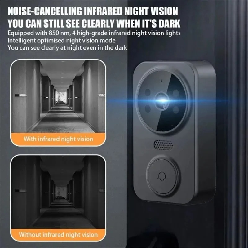 جرس باب ذكي لاسلكي بتقنية واي  - مراجعة Smart Home Video Doorbell Enhanced Security With Smart Doorbell وسعره