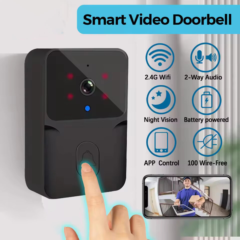 جرس باب ذكي لاسلكي مع كاميرا و - مراجعة Smart Home Video Doorbell Enhanced Security With Smart Doorbell وسعره