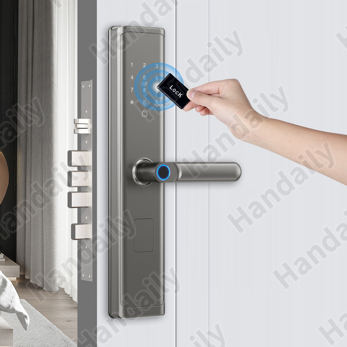 قفل ذكي رقمي ببصمة الإصبع وكلم - مراجعة Smart Door Lock وسعره
