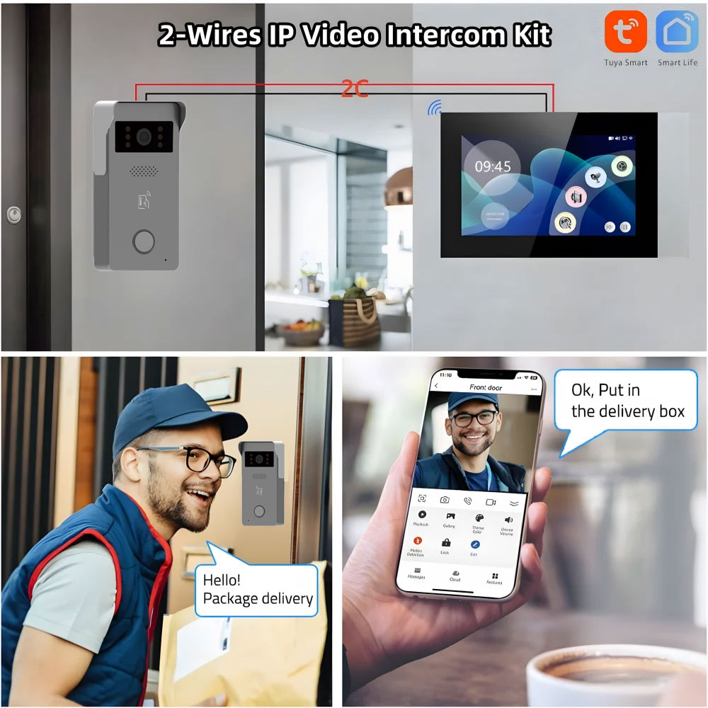 نظام اتصال داخلي مرئي بسلكين،  - مراجعة Smart Home Video Doorbell Enhanced Security With Smart Doorbell وسعره