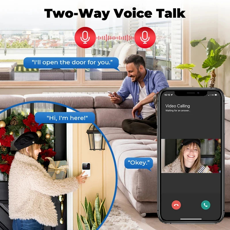 جرس باب ذكي لاسلكي مع كاميرا ف - مراجعة Smart Home Video Doorbell Enhanced Security With Smart Doorbell وسعره