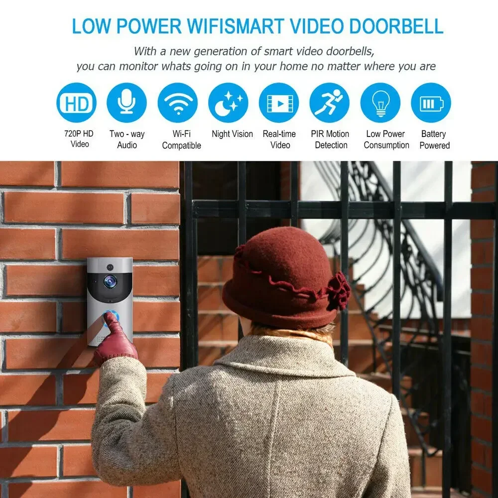جرس باب ذكي لاسلكي بدقة 720P م - مراجعة Smart Home Video Doorbell Enhanced Security With Smart Doorbell وسعره