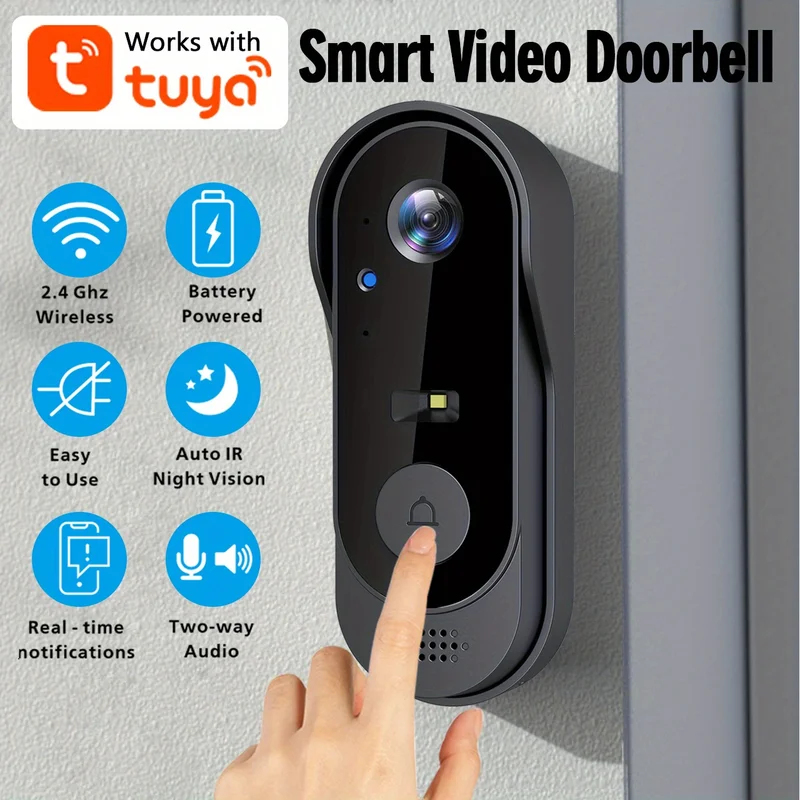 جرس باب ذكي خارجي من تويا واي  - مراجعة Smart Home Video Doorbell Enhanced Security With Smart Doorbell وسعره