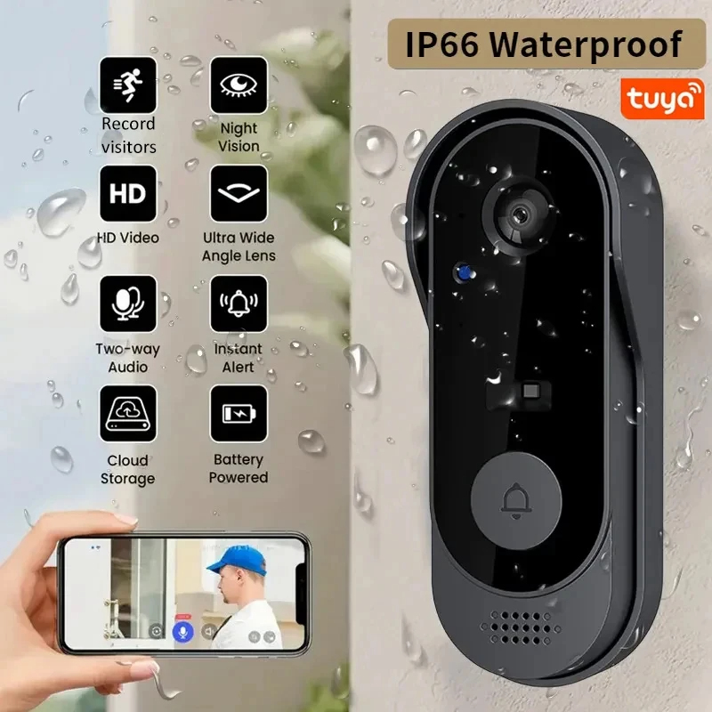 جرس باب ذكي خارجي من تويا واي  - مراجعة Smart Home Video Doorbell Enhanced Security With Smart Doorbell وسعره